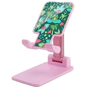 Boskikker en flamingo opvouwbare mobiele telefoonhouder standaard voor bureau hoek in hoogte verstelbaar roze stijl