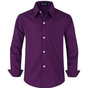 Spring&Gege - Overhemd - Paars - Lange Mouwen - Knoopsluiting - Voor Jongens