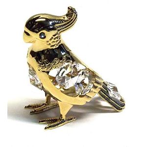 Swarovski® Components - - parrot in goud - Swarovski kristallen - 24 karaat goud geplateerd - beschermd tegen aanslag - afmetingen: 7cm ..