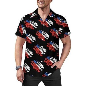 Vintage Chili Vlag Mannen Casual Button-Down Shirts Korte Mouw Cubaanse Kraag Tees Tops Hawaiiaanse T-shirt 3XL