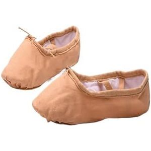 Balletpantoffels voor kinderen, yoga, gymschoenen, leraar, yoga, ballet, dansschoenen voor meisjes, vrouwen, balletschoenen, canvas, kinderen, balletpumps, Beige, 27 EU