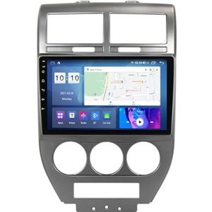 9 inch touch screen multimedia speler bluetooth autoradio voor Jeep Compass 2007-2009 Android 12.0 Car Stereo gebouwd carautoplay ondersteuning stuurwielbediening wifi 4g gps navigatie (Size : 4+WIFI