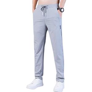 Aoguaro Heren sneldrogende stretch broek zijde ademend comfortabele zachte rechte pijpen lange broek trekkoord joggingbroek voor dagelijks casual