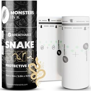 Monsters Ink Tattoo Supplies, Second Skin Waterproof Tattoo Bandage Tattoo Nazorg Zelfklevende Film Waterdichte Huid Healing Beschermende Bandage Roll Dressing Tape Tattoo (15cm x 10m Roll)