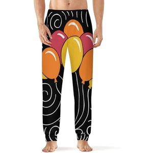 Happy Birthday Ballon Heren Pyjama Broek Zachte Lounge Bottoms Met Pocket Slaap Broek Loungewear