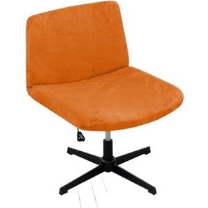 Fluwelen Pluche Armloze Stoelhoezen Kriskras Stoelhoezen Stretch Brede Bureaustoel Hoezen Middelgrote Rugleuning Moderne Stoelhoes Draaibare Kaptafel Stoelhoes(Color:Orange)