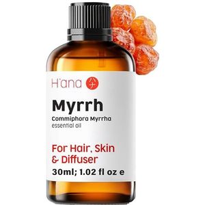 H’ana Mirre etherische olie voor de huid (30 ml) - 100% natuurlijke mirreolie essentiële oliën voor diffuser, huid, haar, kaarsen maken en massage