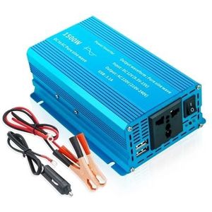 Omvormer Auto-omvormer Met 31A EU-universeel Stopcontact Omvormer Van DC 12V Naar AC 230V 1000W/1500W/2200W Zuivere Sinusgolf 50Hz/60Hz(1500W 60Hz Universal)