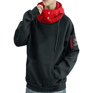 PTLYE Anime Jujutsu Hoodie 3D Novelty Hooded Pullover Sweatshirt JJK Cosplay Kostuum, Rood Zwart, XL