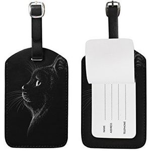 BALII Zwarte kat bagagelabel koffer ID label één stuk