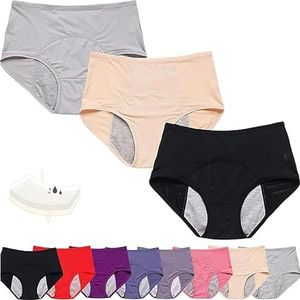 3/4/8 Packs Vera lekvrij ondergoed, wasbare incontinentiebroek vrouwen, Everdrie lekvrij damesondergoed meer dan 60 (3 stuks-b, 4XL)