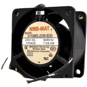 AC 220V-ventilator voor NMB 3110MS-22W-B30 60 mm resistente koelventilator, 7,5 W, aluminium frame voor wijnkast