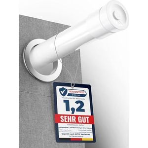 MEISENBERG Gordijnroede Zonder Boren – Uitschuifbare Telescoopstang 50-80 cm, Zwart – Douchegordijnstang, Spanstang voor Badkamer, Garderobe, Doorsnede MEISENBERG Gordijnroede Zonder Boren – Uitschuifbare Telescoopstang 50-80 cm, Zwart – Douchegordijnstang, Spanstang voor Badkamer, Garderobe, Doorsnede