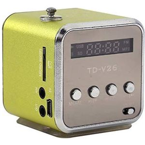 Mini-luidspreker Muziekspeler, draagbare mini digitale luidspreker FM-radio Stereo PC-mode Ondersteuning TF-kaart en U-schijf(groen)