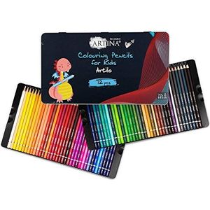 Artina Artilo kleurpotloden set voor kinderen houten stiften van 72 - FSC® - gecertificeerd potloden kleurstiften onbreekbaar, tekenpotloden voor kinderen om te kleuren en te tekenen op school