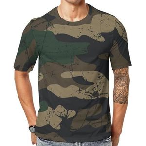 Camo Camouflage T-shirt voor heren met korte mouwen en ronde hals print casual T-shirt L