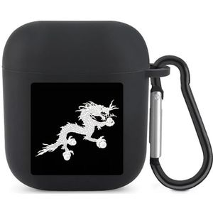 Wapenschild van Bhutan Leuke Case voor AirPods 2&1 Schokbestendige Beschermende Hoofdtelefoon Gevallen Cover Met Sleutelhanger voor Mannen Vrouwen