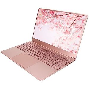 Mini-Laptop 15,6-Inch Intel N5095 100-240V Roze Studentenlaptop met 2K-Resolutie (16 + 128G EU-stekker)