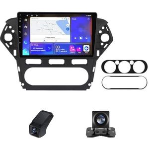 Android autoradio geldt voor Ford Mondeo 4 2010-2014 Wireless Carplay Android Auto,10 inch 2.5D touchscreen auto radio met GPS navigatie stuurwiel afstandsbediening(NF-2)