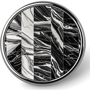 Zwart Marmer Ronde Badge Gepersonaliseerde Metalen Revers Pin Badges Fit Kleding Tassen Hoed Humoristische Gedrukt Broche Badge Party Decoraties Accessoires Voor Mannen Vrouwen