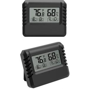 Interne temperatuursensor LCD digitale vochtmeter thermometer hygrometer schakelindicator C/F (zwart)
