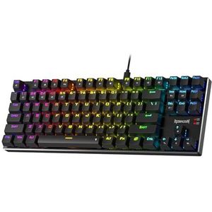 Redragon K660 (K556 TKL) RGB gaming toetsenbord met kabel, 80% mechanisch toetsenbord met 87 toetsen en aluminium basis, verbeterde hot-swap, stille lineaire rode schakelaar, Amerikaanse lay-out