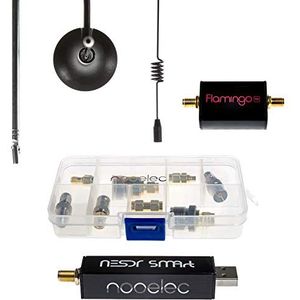 NESDR SMArt v4 RTL-SDR Essentials Starter Kit - Bevat alles om te beginnen met softwaregedefinieerde radio, inclusief premium SDR, flamingo FM-bandstopfilter, 3 antennes, 10 adapters en behuizing