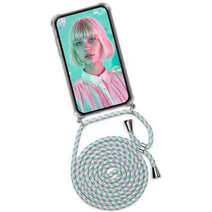 ONEFLOW Twist Case Telefoonhoesje met ketting, compatibel met Samsung Galaxy A5 (2017), afneembaar phone-koord, siliconen telefoonhoesje met verwisselbare ketting dat je om kunt hangen, Mint roze