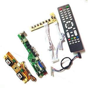 Voor LTM190E1-L01/L03 HDMI VGA USB AV LVDS 4CCFL 30Pin T.V53 drive card board LCD panel monitor toetsenbord+afstandsbediening+omvormer DIY kit (LTM190E1-L01)