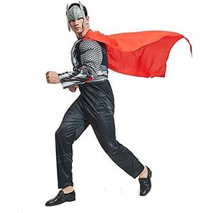 Jongens Thor Cosplay Halloween Spier Kostuums Met Masker Volwassen Fancy Dress Outfit Superhero Onesies Party Masquerade Jumpsuits Lycra Zentai,Grey-Adults/M(165~185cm)