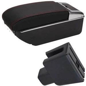auto-interieurdecoratiedoos Auto-armsteunbox Centraal Inhoud Opbergdoos Arm Auto-onderdelen USB-oplader Voor BR-V (Color : B1 Black red 7USB)