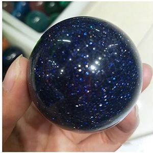 Natuurlijk kristal ruw 1 st natuurlijk kristal gepolijste stenen bal blauw goud zand decoratieve bol voor thuis decora 40 mm-60 mm XZEGJMEO (kleur: 1 st 60 mm)