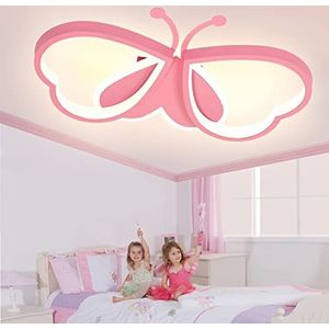 LED Kinder Plafondlamp Vlinder Plafondlamp Dimbaar Acryl Plafondlamp Kinderkamer Creatieve Plafondlamp Meisjeskamer Slaapkamer Cartoon Plafondlamp-rosa 72cm