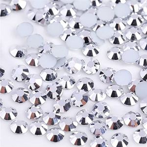 1000 Stuks SS20 5mm Flatback Steentjes Helder Glas Ronde Edelstenen Kristallen voor Nail Art DIY Ambachten Kleding Schoenen Tassen (Zilver)
