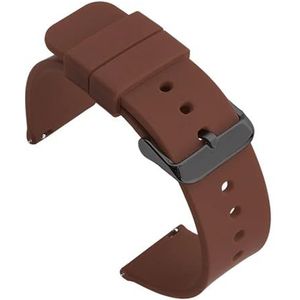 INEOUT 12mm 14mm 16mm 18mm 19mm 20mm 21mm 22mm 24mm Siliconen Vervanging Horlogeband Strap Rubber Sport Horlogeband Armband (Color : Brown black buckle, Size : 18mm)