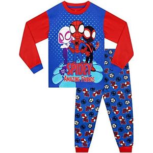 Marvel Jongens Pyjama Spiderman Nactkleding voor Kinderen Blauw 98