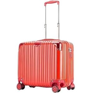 Bagage 18 Inch Bagage Lichte Harde Rand Koffer Kleine Instapbagage Koffer Trolley Koffer (Color : Rot, Size : 18inch)