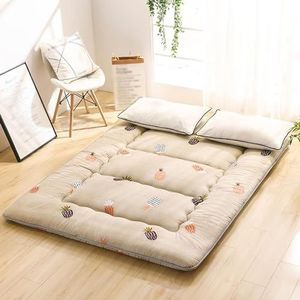 BisQu Opvouwbare futonmatras in Japanse stijl - gastenbed matras voor thuis of op de camping (H, 90 x 200 cm (35 x 79 inch)