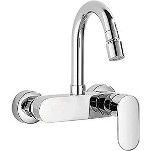 Wall-Mounted Kitchen Sink Mixer Tap For Kitchen Sink 360° Rotatable Single Lever Tap Kitchen Taps-Black-Single Mode,Chrome-dual Mode