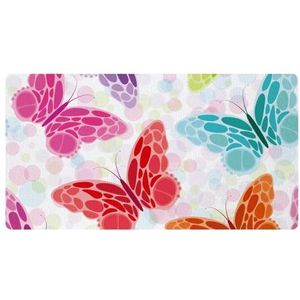 VAPOKF Kleurrijke vlinder aquarel keuken mat, antislip wasbaar vloertapijt, absorberende keuken matten loper tapijten voor keuken, hal, wasruimte