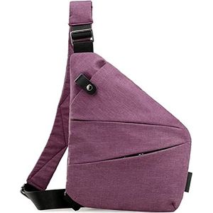 Persoonlijke Flex Bag, Mode Anti-dief Slanke Sling Canvas Tas, Multifunctionele Crossbody Rugzak Sash Bag Sling Chest Schoudertassen for Mannen en Vrouwen Veel opslagruimte (Color : Purple, Size : R