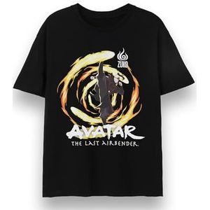 Avatar The Last Airbender Heren T-Shirt | Volwassenen korte mouw zwart grafisch T-shirt | Zuko Fire Elements Origineel Artwork Anime Kleding Top | Netflix TV Show Film Merchandise Cadeau Kleding