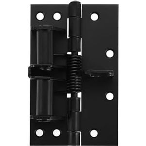 1 st automatische deurdranger, houten deurscharnier, onzichtbare deurveerscharnier, 10 cm met positionering 90 graden (wit zink (met schroeven))