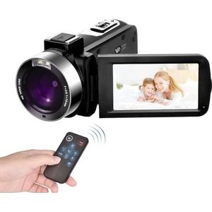 Digitale Camera Vlogcamera, 30MP HD 1080P Vlogcamera met 3,0 Inch Draaibaar Scherm 18X Digitale Zoom Gezichtsdetectie Geluid Video-opname met Afstandsbediening