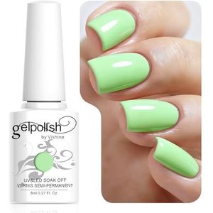 Vishine Nagellak, semi-permanent, soak-off, uv, led, gellak, manicure, 8 ml, lichtgroen, #802