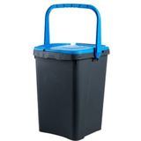 Ecoplast Vuilnisemmer voor afvalscheiding, 50 l, afvalemmer van gerecycled kunststof, blauw, 43 x 41 x 54,4 cm, gemaakt in Italië