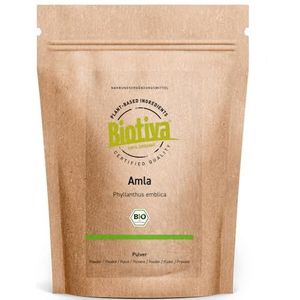 Biotiva Amlapoeder Bio 500g - Phyllanthus emblica - Indische kruisbes - geen oplosmiddel - geen vulstoffen - gemalen, gevuld en gecontroleerd in Duitsland (DE-ÖKO-005)