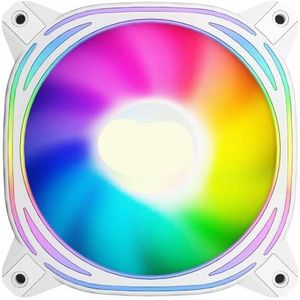 QPSJXN Z12 120 mm RGB Computer Case Ventilator Reverse Ventilatie 4Pin PWM CPU Koeling 3Pin 5V Argb 12cm Ventilator (White)