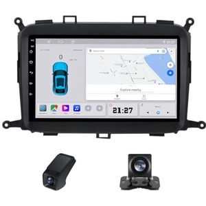 Autoradio 2 Din Bluetooth met Carplay en Android Auto,geldt voor Kia Carens RP 3 III 2013-2019 9 inch met touchscreen stereo auto ondersteunt GPS stuurbediening Achteruitrijcamera(NF-2)