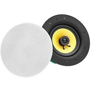 Pronomic CLS-660 WH High-End Geweven Inbouwluidspreker (2-Wege Plafondluidspreker Box, 6,5""/165 mm Woofer, 1,2""/30 mm Tweeter, 60/120/240 Watt RMS/Muziekvermogen/Piek, Equalizer, Crossover) wit